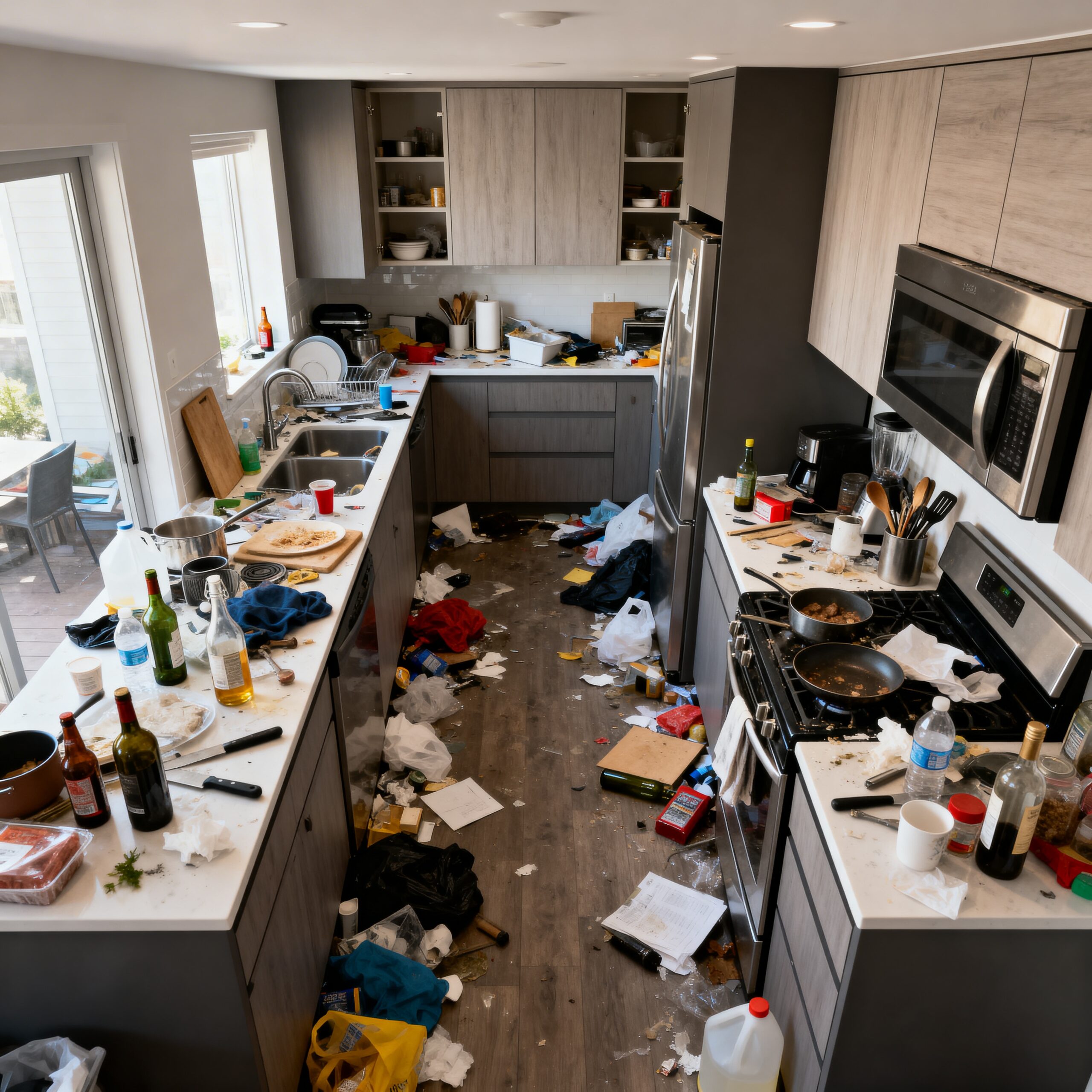 Cluttered space before